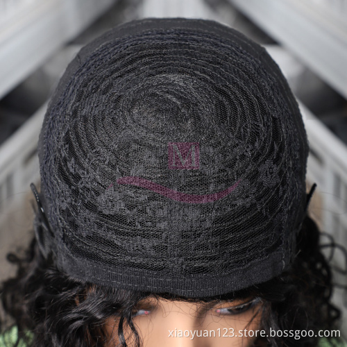 Wholesale Virgin Hair Short Bob 100% Curly Pixie Cut Wig Full Machine Made Wig Human Hair Wigs For Black Women With Bang